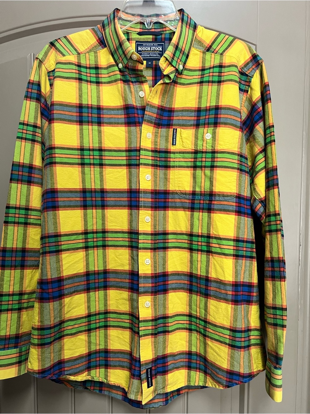 Roughstock Panhandle Slim Western Plaid Button Up Shirt Men’s M